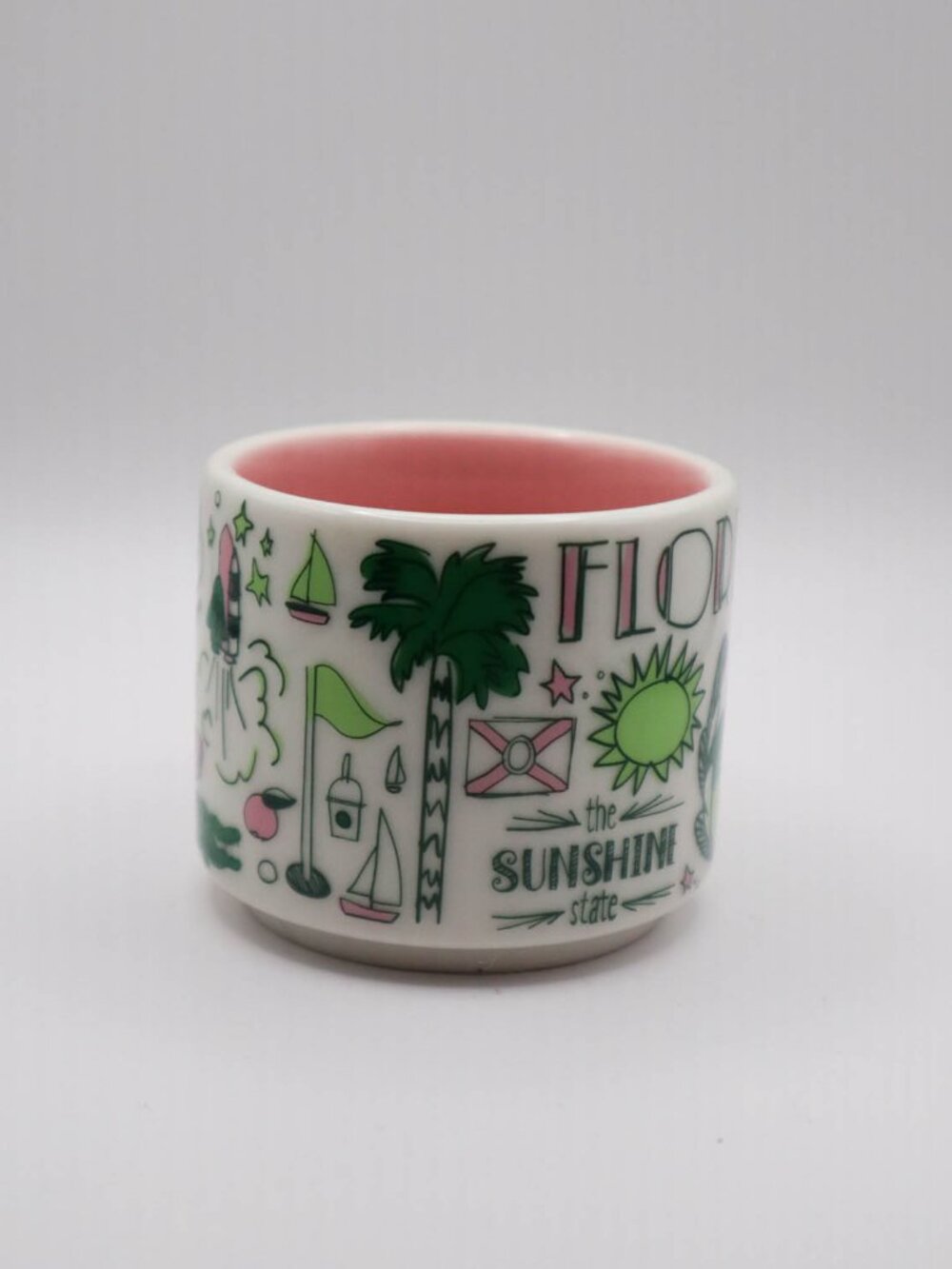 Starbucks Been There Series Espresso Cup Mini Mug Florida Pink & Green 2019 - Picture 3 of 7
